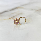 Piercing Aro Flor Simulador 0.95gr / 1cm / Circones Rosas Oro Amarillo (Joya)