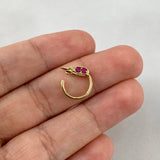 Piercing Aro Ala 0.7gr / 1cm / Circones Fucsias Oro Amarillo (Joya)