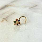 Piercing Aro Flor Simulador 0.85gr / 1cm / Circones Colores Oro Amarillo (Joya) ©