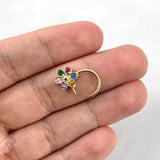 Piercing Aro Flor Simulador 0.85gr / 1cm / Circones Colores Oro Amarillo (Joya) ©