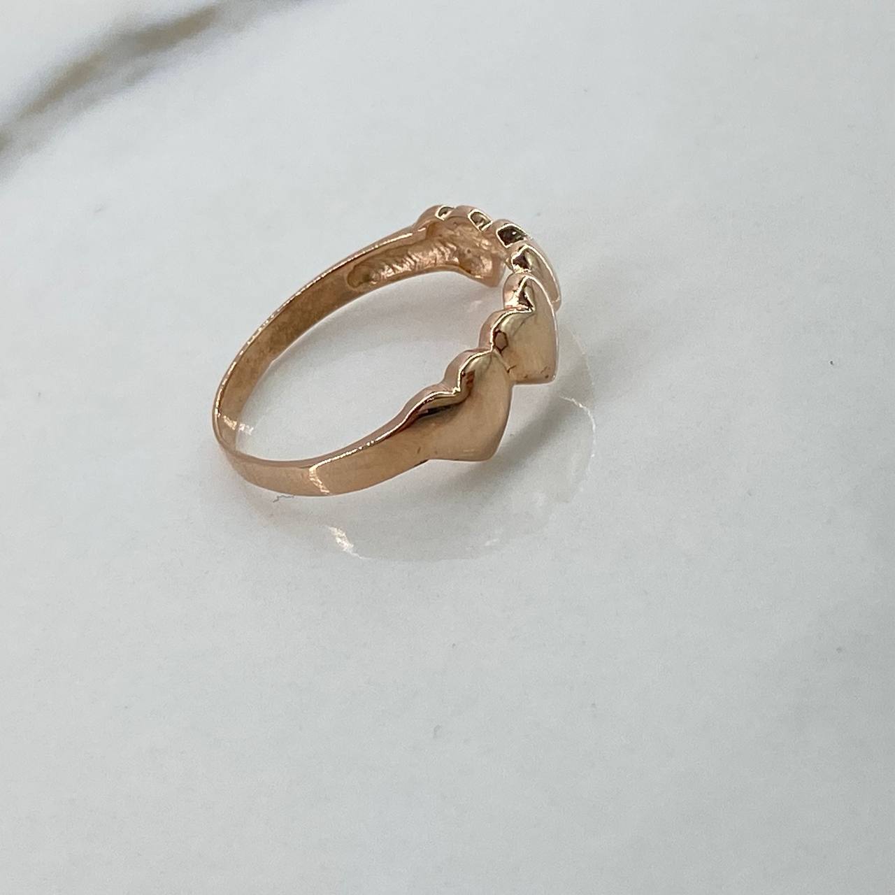 Anillo Corazones  2.2gr / T8 / Liso  Oro Rosa$