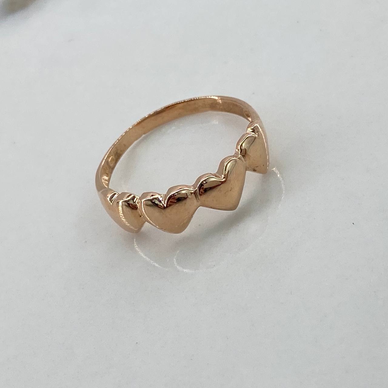 Anillo Corazones  2.2gr / T8 / Liso  Oro Rosa$