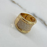 Anillo Destello  9.85gr / T7 1/4 / Circones Blancos  Oro Amarillo Nac.Esp $