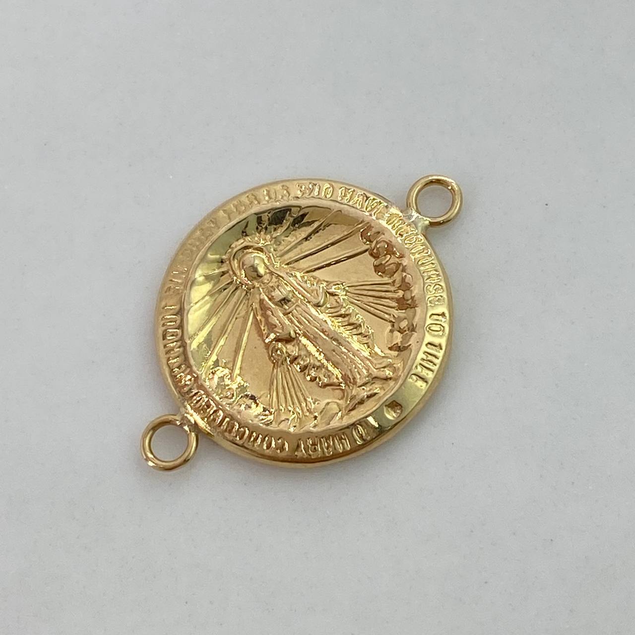 Herraje Virgen Milagrosa  1.15gr / 2cm / Liso  Oro Amarillo $