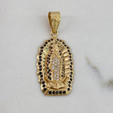 Dije Virgen Guadalupe  5.25gr / 3.5cm / Circones Blancos Negros  Oro Amarillo$