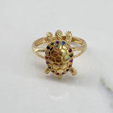 Anillo Tortuga  4.75gr / T7 1/4 / Circones Colores  Oro Amarillo$