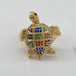 Anillo Tortuga  7.1gr / T7 / Circones Colores  Oro Amarillo$