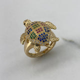 Anillo Tortuga  7.1gr / T7 / Circones Colores  Oro Amarillo$