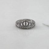 Anillo Tiara 15s  2.25gr / T4 1/2 / Circones Blancos  Oro Blanco$