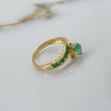 Anillo Trenza 2.45gr / T6 1/4 / Solitario 64Pts Esmeralda Oro Amarillo (Joya)$