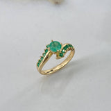 Anillo Trenza 2.45gr / T6 1/4 / Solitario 64Pts Esmeralda Oro Amarillo (Joya)$