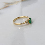 Anillo Chispa  1.95gr / T6 / Solitario 92 Pts Esmeralda- 8 Pts Diamante Oro Amarillo (Joya)$