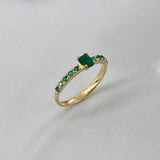 Anillo Banda  1.85gr / T7  / Solitario 33 Pts Esmeralda  Oro Amarillo (Joya)$