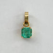 Dije Rectangular  0.7gr / 1cm / 84 Pts Esmeralda Oro Amarillo (Joya)$