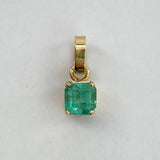 Dije Rectangular  0.7gr / 1cm / 84 Pts Esmeralda Oro Amarillo (Joya)$