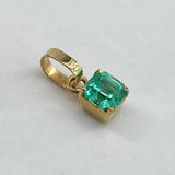 Dije Rectangular  0.7gr / 1cm / 84 Pts Esmeralda Oro Amarillo (Joya)$