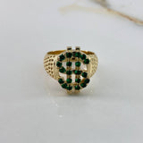 Anillo Signo Dollar 12.95gr / T10 1/2 / 76 Pts Esmeralda  Oro Amarillo (Joya)$