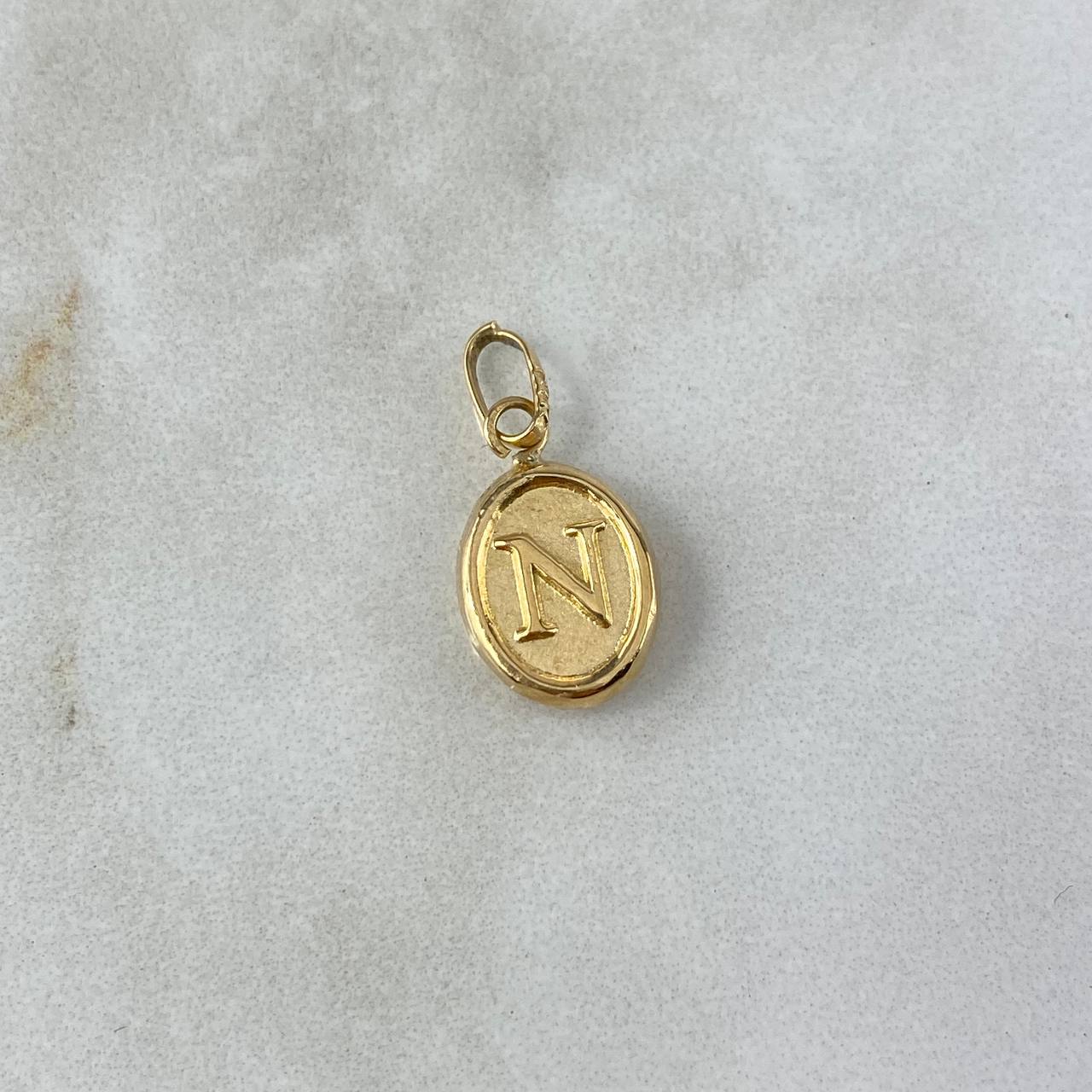 Dije Letra N 0.5gr / 1.8cm / Troquelada Oro Amarillo