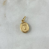 Dije Letra T Ovalada 0.4gr / 1.8cm / Troquelada Oro Amarillo