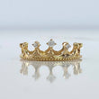 Anillo Tiara  1.75gr / T5 1/4  / Circones Blancos  Oro Amarillo $