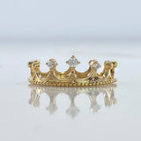 Anillo Tiara  1.75gr / T5 1/4  / Circones Blancos  Oro Amarillo $