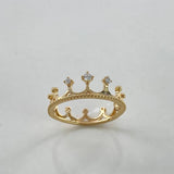 Anillo Tiara  1.75gr / T5 1/4  / Circones Blancos  Oro Amarillo $