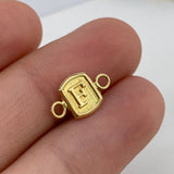 Herraje Marco Letra F  0.35gr / 1.5cm / Liso  Oro Amarillo $