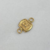 Herraje Marco Letra F  0.35gr / 1.5cm / Liso  Oro Amarillo $