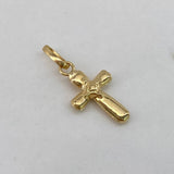 Dije Cruz Doble Rombo  0.4gr / 2cm / Liso  Oro Amarillo $