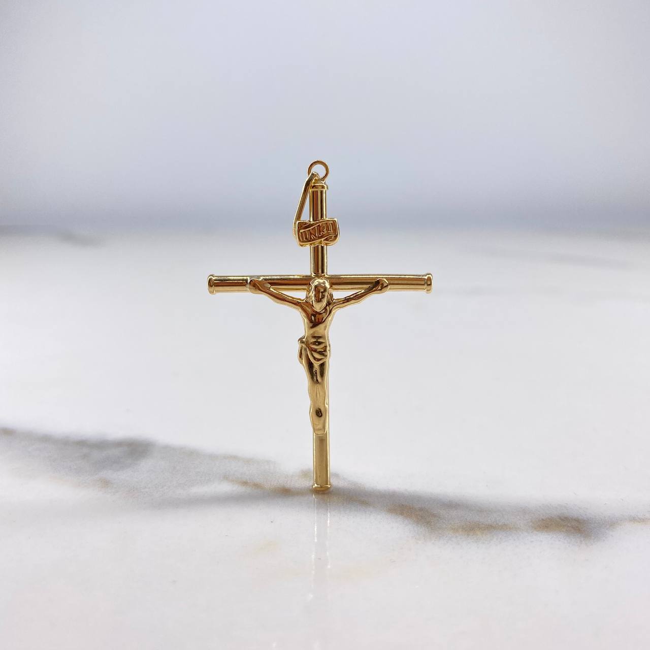 Dije Cruz Cristo 1.8gr / 5cm / Liso Oro Amarillo $