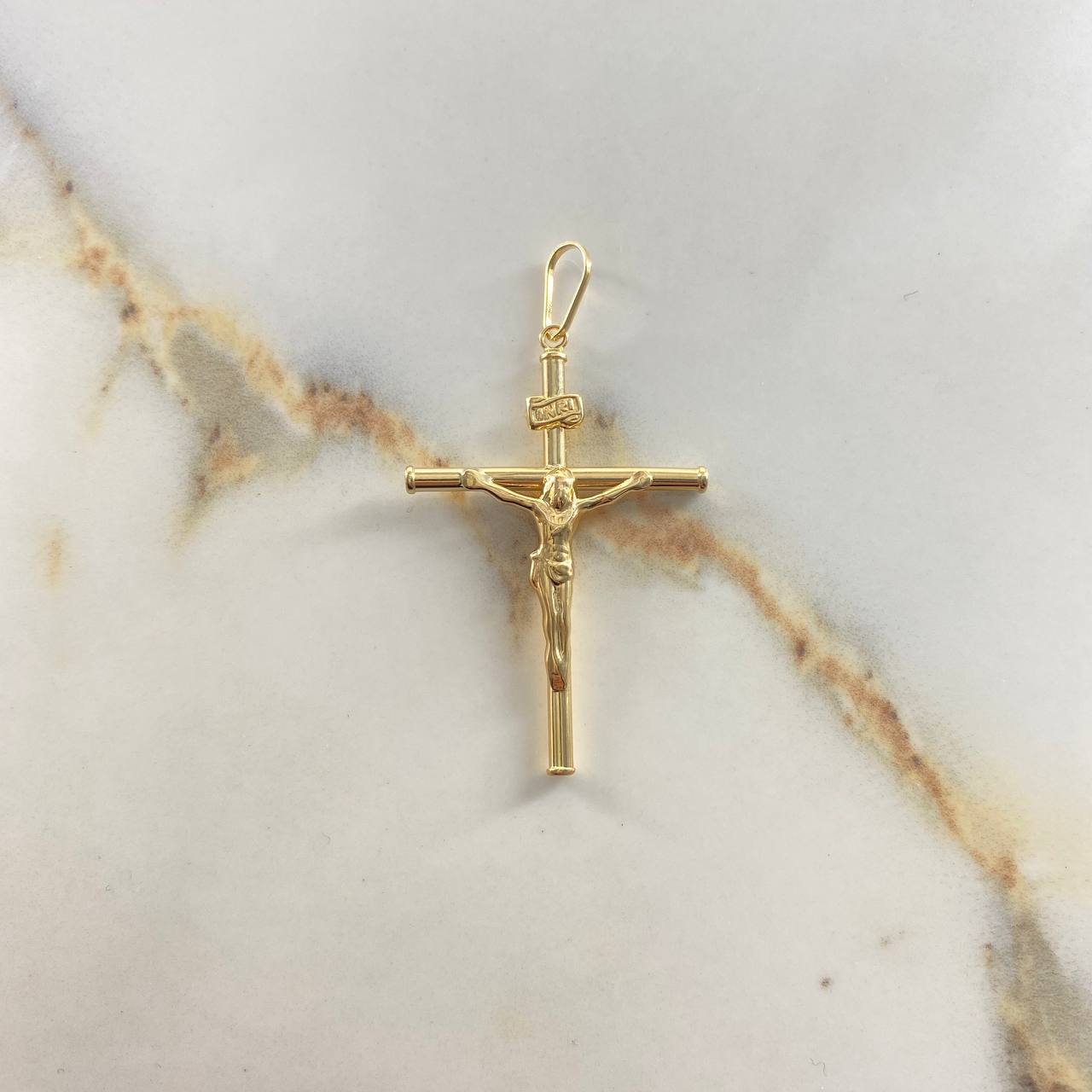 Dije Cruz Cristo  1.9gr / 5cm / Liso  Oro Amarillo &