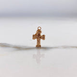 Dije Cruz Cristo Romana 0.45gr / 2cm / Lisa  Oro Rosa &