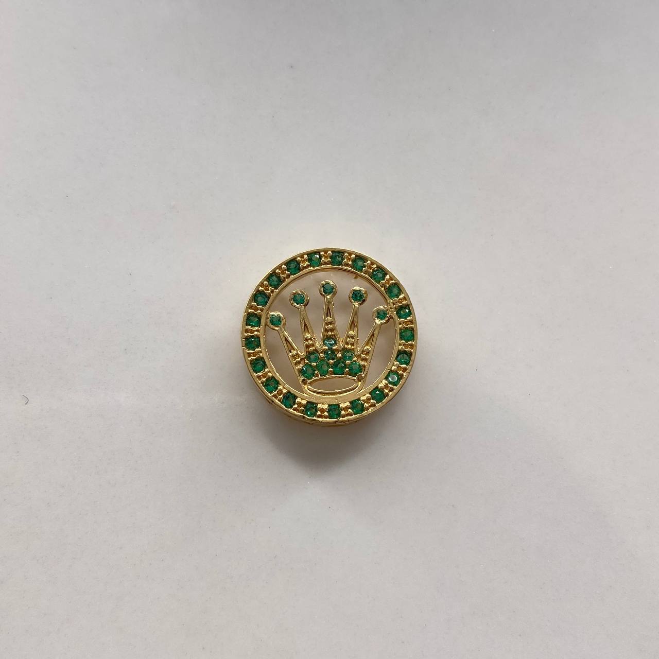 Herraje Corona Rx  2.65gr / 1.5cm / Circones Verdes  Oro Amarillo &