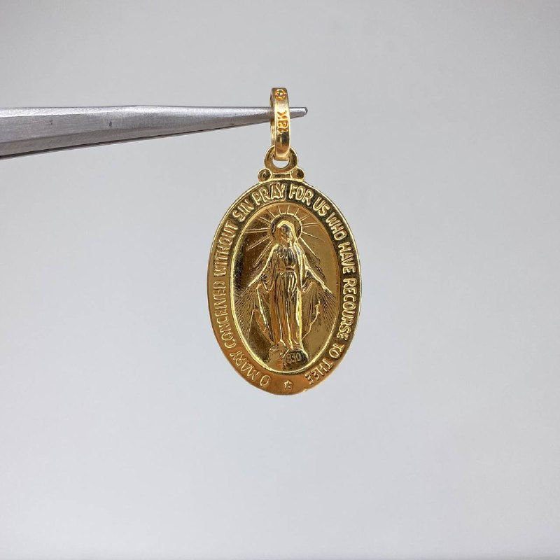 Dije Virgen Milagrosa 5.9gr / 4cm / Lisa Oro Amarillo &