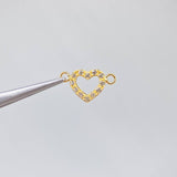 Herraje Silueta Corazon  0.45gr / 1cm-Circones Blancos  Oro Amarillo &