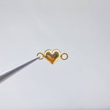 Herraje Corazon  0.35gr / 1cm-Liso Soplado Oro Amarillo &