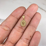 Dije Virgen Milagrosa 0.7gr / 1.5cm / Macizo Circones Blancos Oro Amarillo &