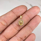 Dije Virgen Guadalupe 0.6gr / 1.5cm / Macizo Aureola Circones Blancos  Oro Amarillo &