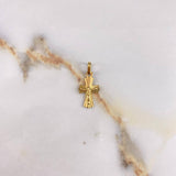 Dije Cruz Cristo  0.85gr / 2cm / Diamantado  Oro Amarillo &