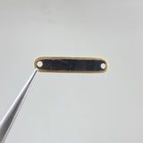 Herraje Placa Ovalada  0.6gr / 2.5cm / Lisa Bordes Mate  Oro Amarillo &