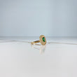 Anillo Solitario Halo 3.15gr / 5 3/4 / Circular Circones Blancos Verde Oro Amarillo &