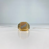 Anillo Sello 5.1gr / T9 3/4 / Cuadrado Liso Tres Oros &