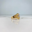 Anillo Sello 4.35gr / T9 1/2 / Ovalo Rayas Tres Oros &