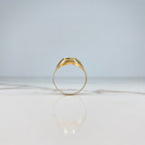 Anillo Sello 4.5gr / T9 1/2 / Ovalo Rayas Tres Oros &