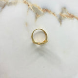 Anillo Fe 4.05gr / T7 / Circones Blancos Dos Oros Amarillo Blanco $