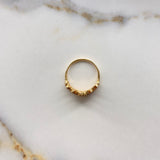 Anillo Corona 2.55gr / T7 1/2 / Circones Blancos Oro Amarillo &