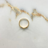 Anillo Corona Corazones 2.35gr / T6 3/4 / Circones Blancos Oro Amarillo &