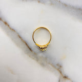 Anillo Solitario 15s Halo 1.85gr / T7 1/2 / Circones Morados Blanco Oro Amarillo &