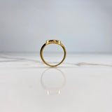 Anillo 15s Circular 3.1gr / T6 1/2 / Circones Blancos Dos Oros Amarillo Blanco &