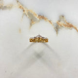 Anillo Princess 2.85gr / T6 3/4 / Corona Circones Blancos Dos Oros Amarillo Blanco &